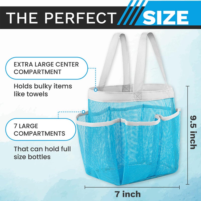 Handy Laundry Mesh Shower Caddy Bag - Easily Carry and Organize College Dorm  Bathroom Toiletry Essentials while Taking a Shower. (Grey) - Image 3