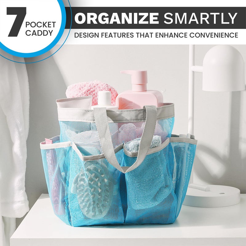 Handy Laundry Mesh Shower Caddy Bag - Easily Carry and Organize College Dorm  Bathroom Toiletry Essentials while Taking a Shower. (Grey) - Image 5