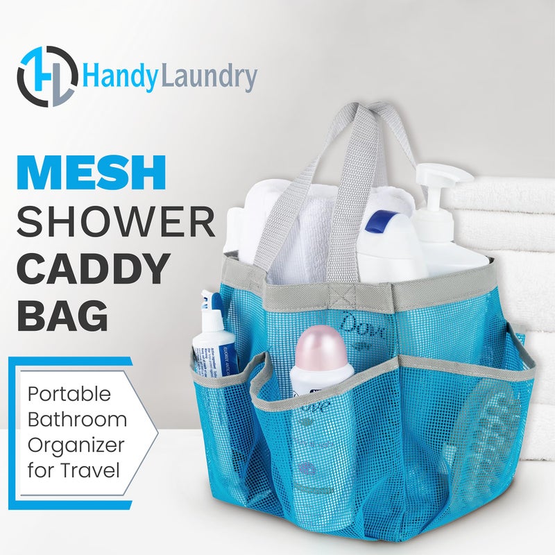 Handy Laundry Mesh Shower Caddy Bag - Easily Carry and Organize College Dorm  Bathroom Toiletry Essentials while Taking a Shower. (Grey) - Image 2