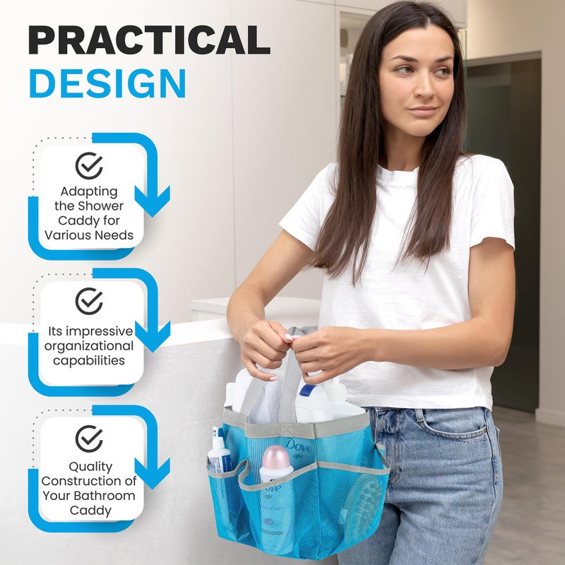 Handy Laundry Mesh Shower Caddy Bag - Easily Carry and Organize College Dorm  Bathroom Toiletry Essentials while Taking a Shower. (Grey) - Image 4