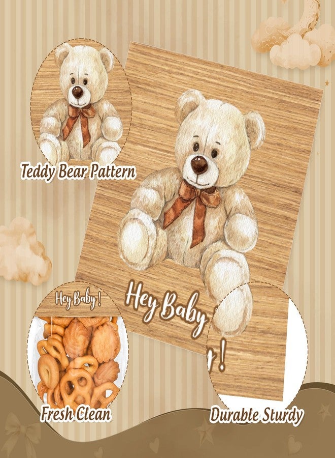 FYSUIMU 60Pcs Bear Theme Self Adhesive Cellophane Treat Bags with Toppers Cute Bear Baby Shower Cello Candy Bag for Birthday Gender Reveal Party Decor - Image 3