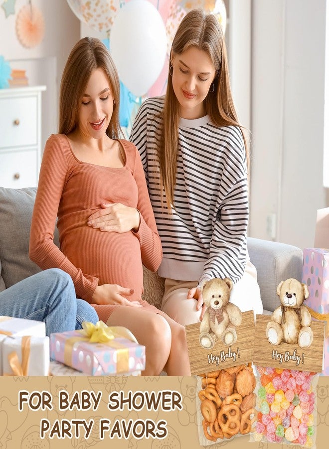 FYSUIMU 60Pcs Bear Theme Self Adhesive Cellophane Treat Bags with Toppers Cute Bear Baby Shower Cello Candy Bag for Birthday Gender Reveal Party Decor - Image 5