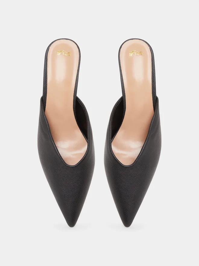 Styli black Styli Black Pointed Toe Mules for Women | Best Price UAE