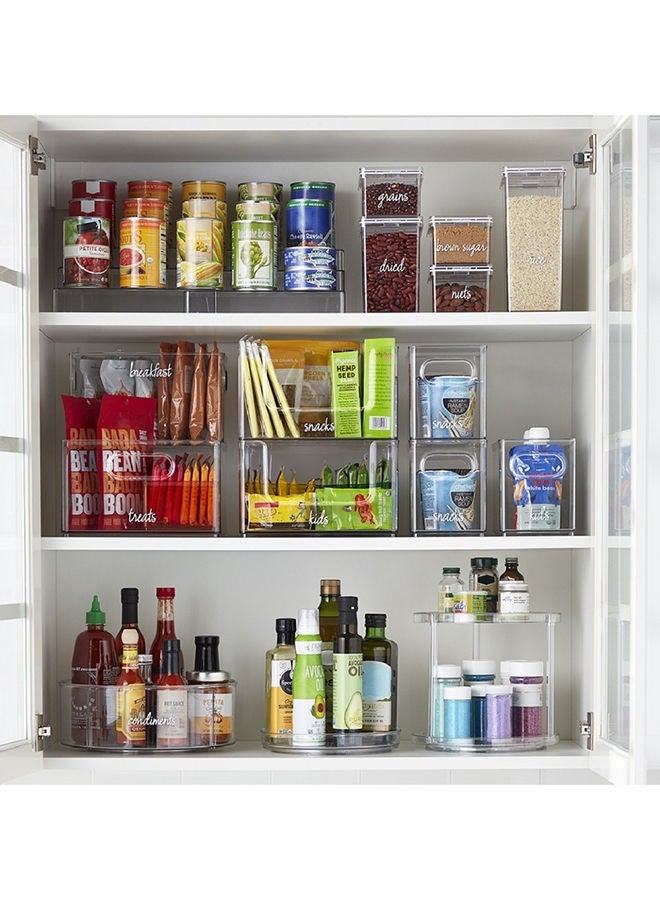 The Home Edit Open Front Stacking Pantry Bin Clear Plastic Storage Organizer Stackable Kitchen Cabinet Fridge Shelf Container for Food Snacks Fruits Space Saving Storage - Image 3