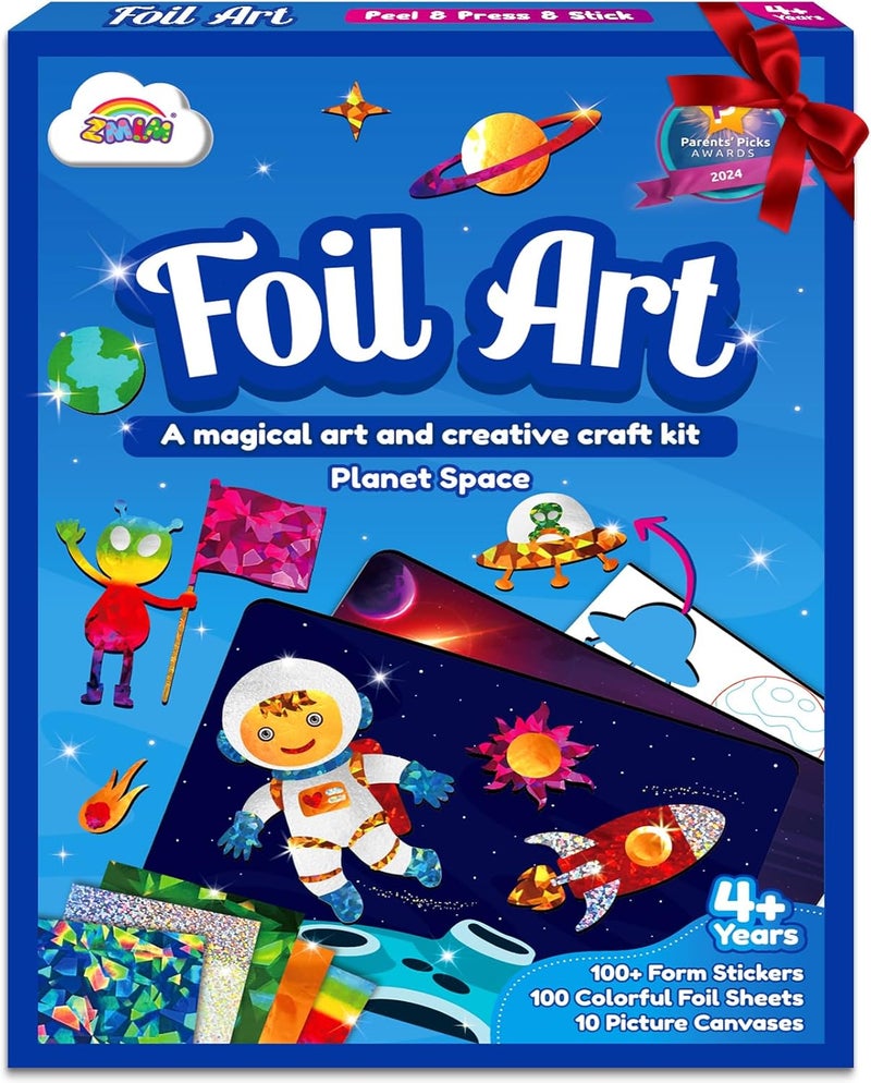 ZMLM Cost effective upgraded craftsmanship Foil Art Kit for Kids - Arts Crafts Fun Mess Free Activity, Gifts for Ages 4 5 6 7 8 9 Girls Boys, Crafts for Kids Creative Birthday Easter Basket Stuffers Gifts Toys Spec upgraded improved quality - Image 1