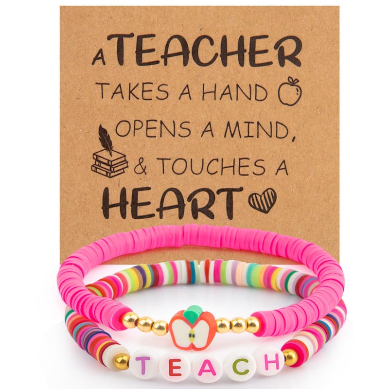 Bluckincle Teacher Appreciation Gifts,Teacher Bracelet Gifts for Women - Last Day of School End of Year Graduation Thank You Graduation for Daycare Music Preschool Dance English Special Education Prek - Image 1