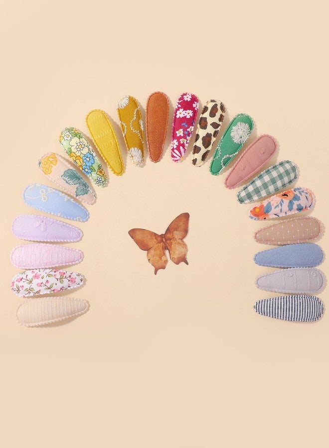 doboi 40Pcs Toddler Hair Clips Hair Barrettes Baby Girl Hair Bows Clips Floral Print Non Slip Snap Hairpins Flower Clips Accessories for Baby Girls Kids (40PCS Toddler Hair Clips-I) - Image 4