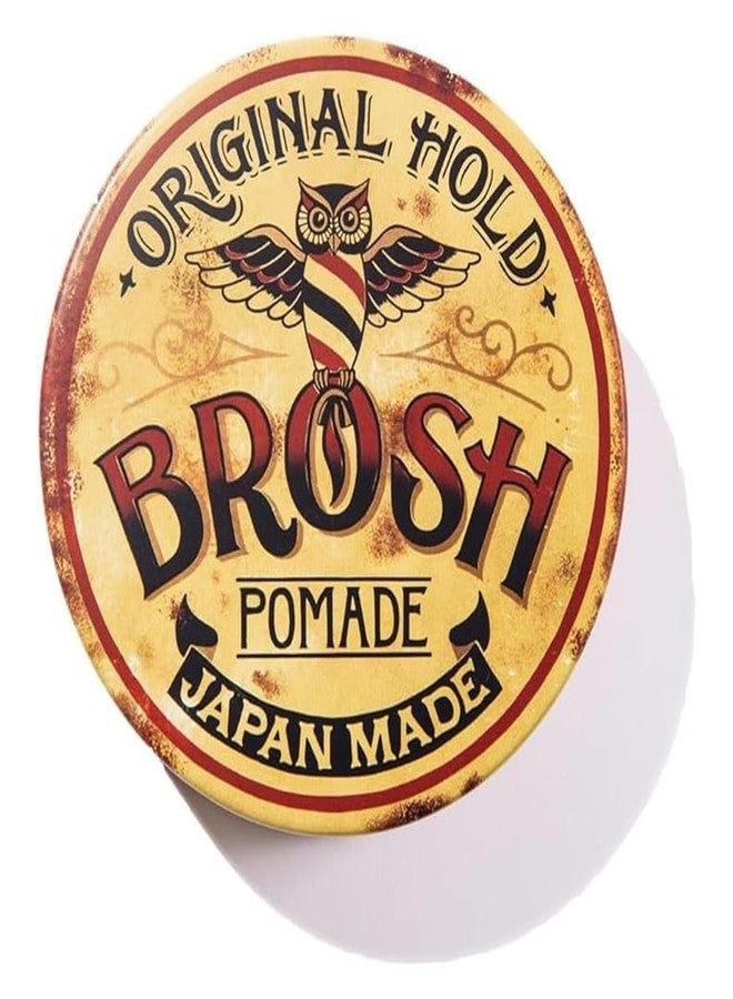 BROSH Original Water Based Pomade - Extra Firm Strong Hold & Medium Gloss/Shiny Finish for Men's Hairstyling and Grooming - 4oz - Image 1