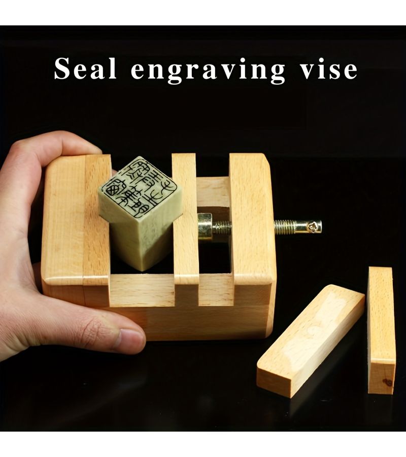 1pc Beech Carving Jig Adjustable Size Non Electric Seal Fixing Tool - Image 1