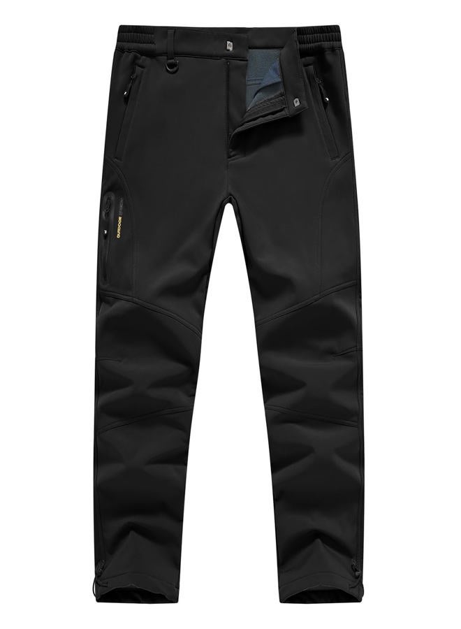 Rdruko Mens Snow Pants Waterproof Insulated Winter Outdoor Hiking Pants Snowboard Fleece Lined Softshell Ski Pants (Black, 30) - Image 1