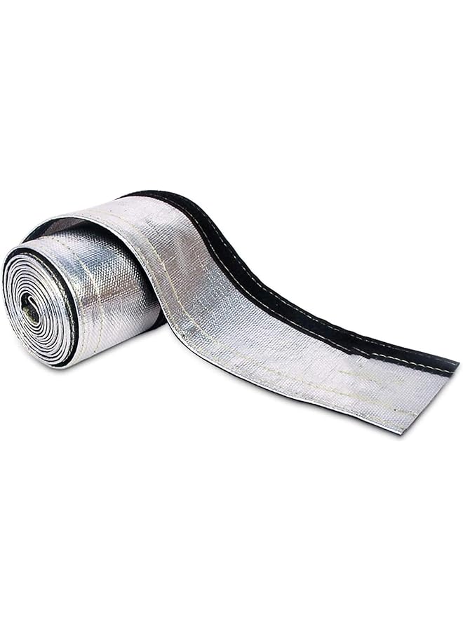Green Tiger Heat Shroud Sleeve Aluminized Sleeving Aluminized Hose and Silver Hose Wire Protection Barrier with Hook and Loop Closure, 3/4"I.D.x 10FT- 1" I.D.x 10FT