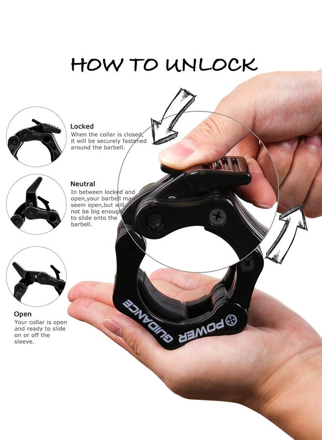 POWER GUIDANCE 50mm Barbell Clamp Collar, Locking Olympic Bar Quick Release Collar Clips for Weightlifting Training Exercise - Image 3