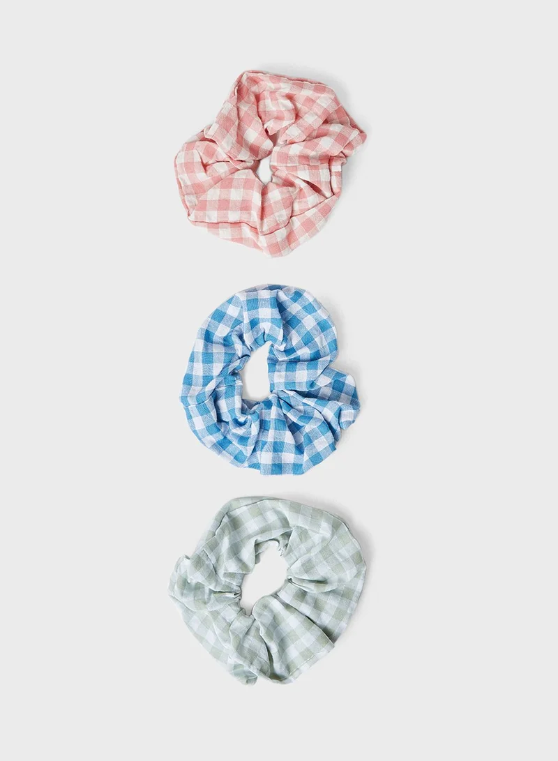 ONLY Check Hair Tie (Pack Of 3)