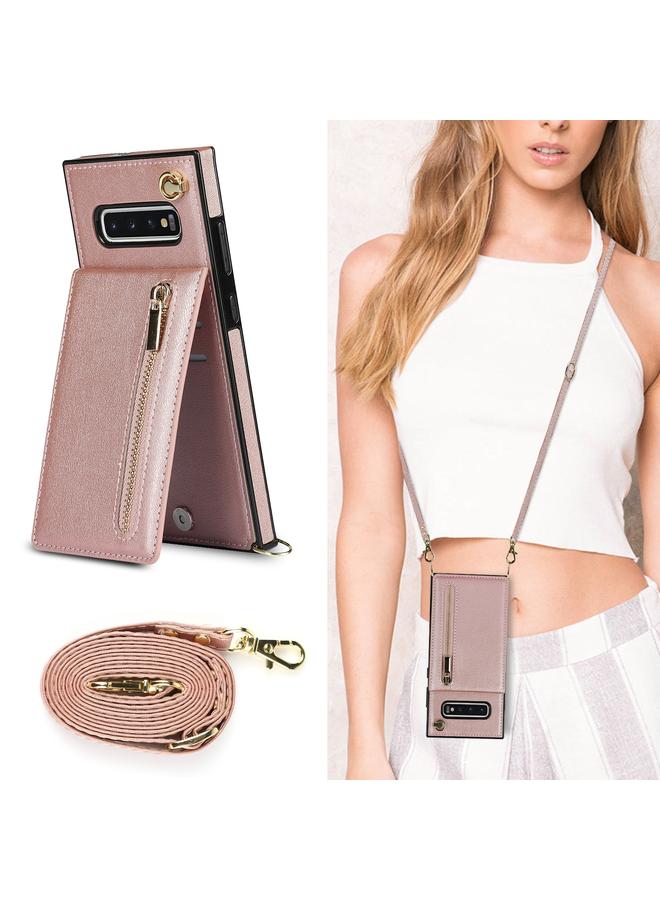 S-TOP Case For Samsung Galaxy S10 Cross-body Zipper Square TPU+PU Back Cover Case with Holder & Card Slots & Wallet & Strap - Image 3