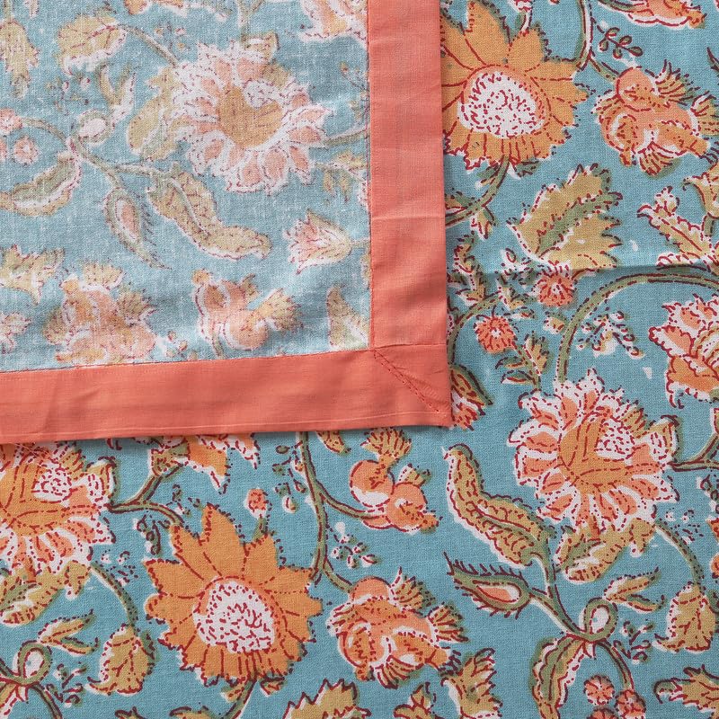 Go Texstylers Cotton Square Pack of 1 Light Blue 4 Seater Coffee Table Cloth Cover 48 x 48 Inches  - Image 2