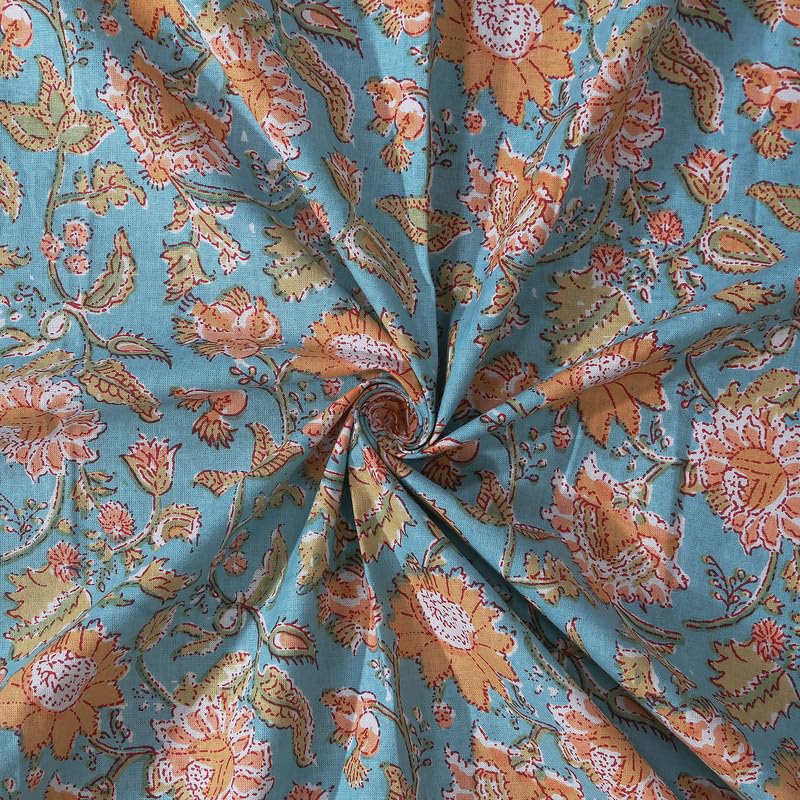 Go Texstylers Cotton Square Pack of 1 Light Blue 4 Seater Coffee Table Cloth Cover 48 x 48 Inches  - Image 4