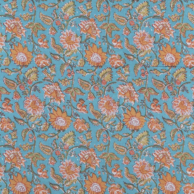 Go Texstylers Cotton Square Pack of 1 Light Blue 4 Seater Coffee Table Cloth Cover 48 x 48 Inches  - Image 5