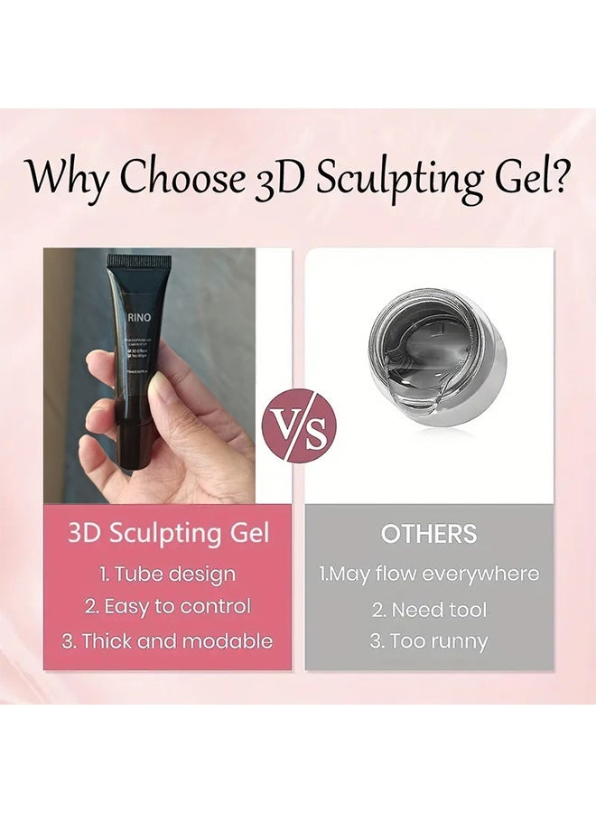 RINO Sculpture Gel 3D Carving Gels 15ml for Nail Designs, DIY Painting Carved Polish Molding Decoration Manicure - Image 4