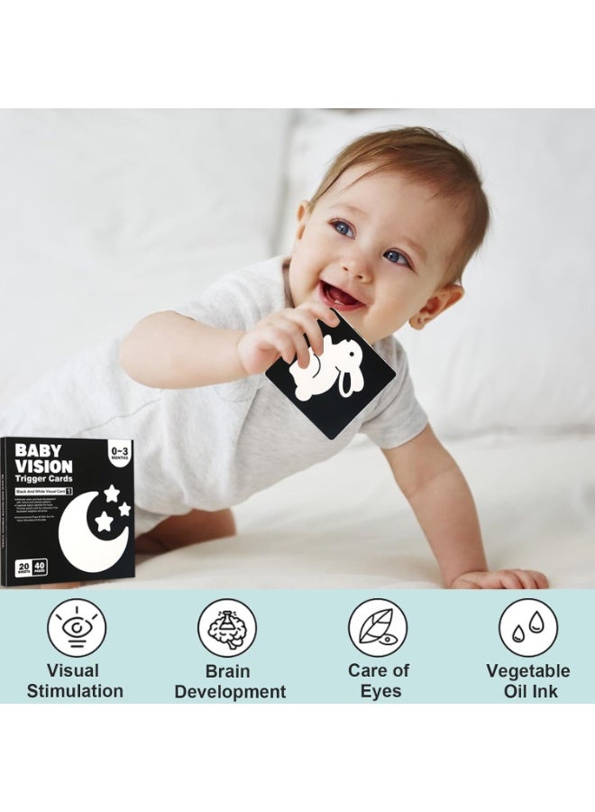 Baby Taqat for visual development in black and white, 20 sheets with 40 patterns, 0-3 months, 14 × 14.3 cm - Image 2