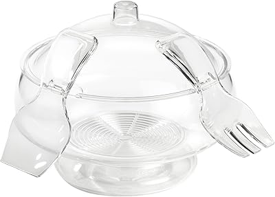 Prodyne Acrylic Salad Bowl & Servers, 6 Qt, Clear - Image 1