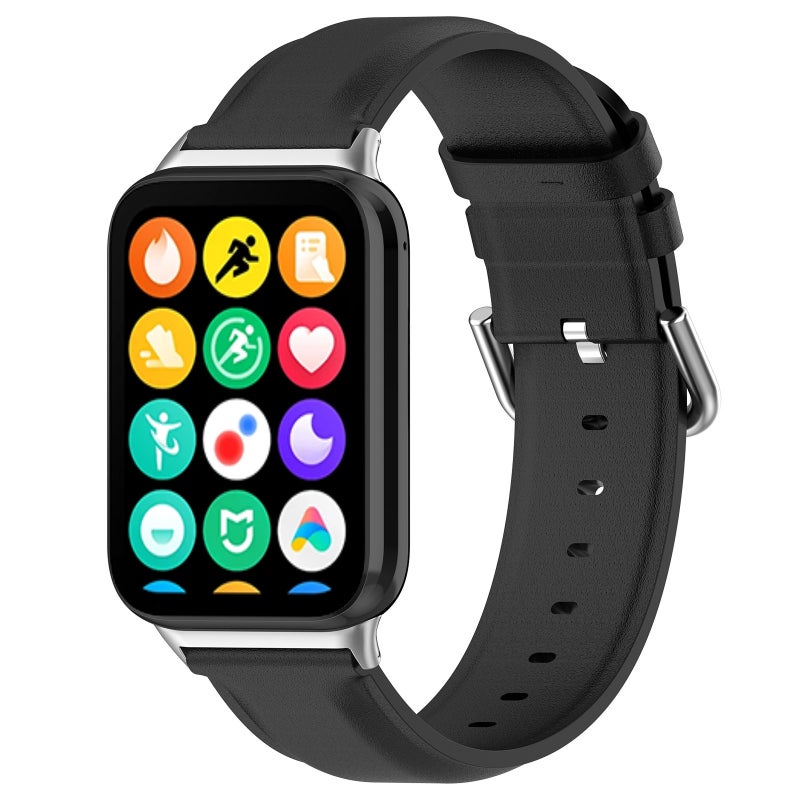 إيروريكس لساعة Xiaomi Smart Band 9 Pro / 8 Pro ذات الذيل الدائري من الجلد الطبيعي (أسود) - Image 1