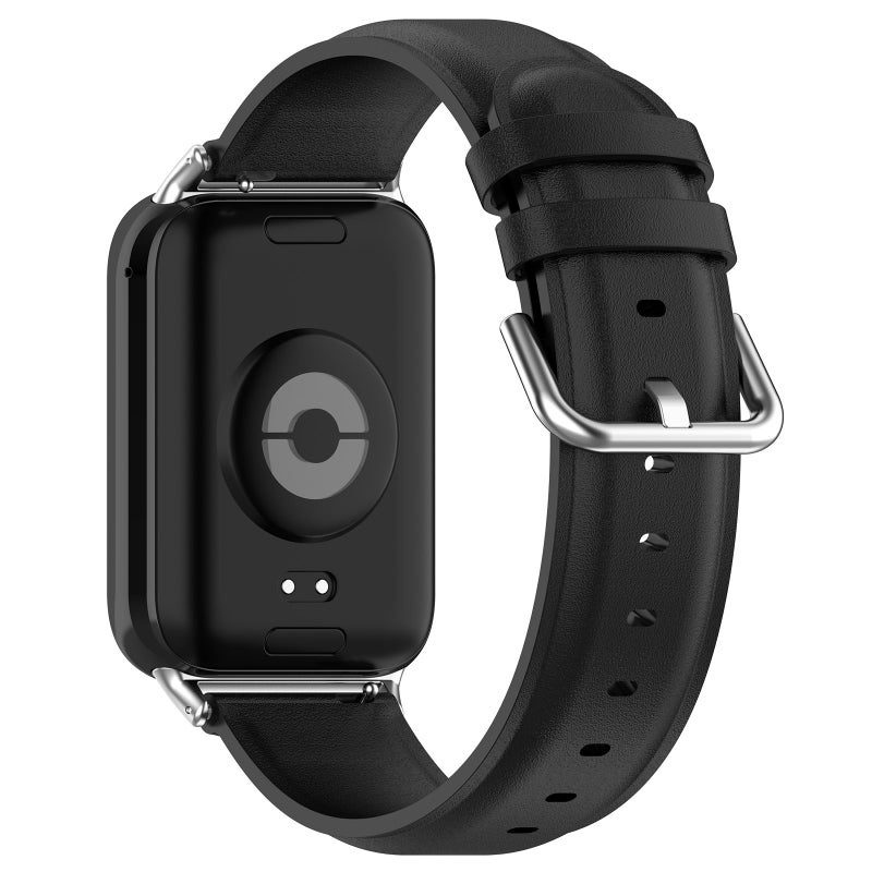إيروريكس لساعة Xiaomi Smart Band 9 Pro / 8 Pro ذات الذيل الدائري من الجلد الطبيعي (أسود) - Image 2