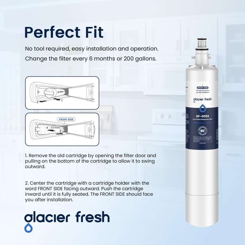GLACIER FRESH Replacement for RPWFE, RPWF (Built-in CHIP) Refrigerator Water Filter, Compatible with GFE28GYNFS, GFE28GELDS, PFE28KELDS, PFE28KYNFS, GFD28GELDS, PWE23KELDS, PWE23KMKES, 1 Pack - Image 5