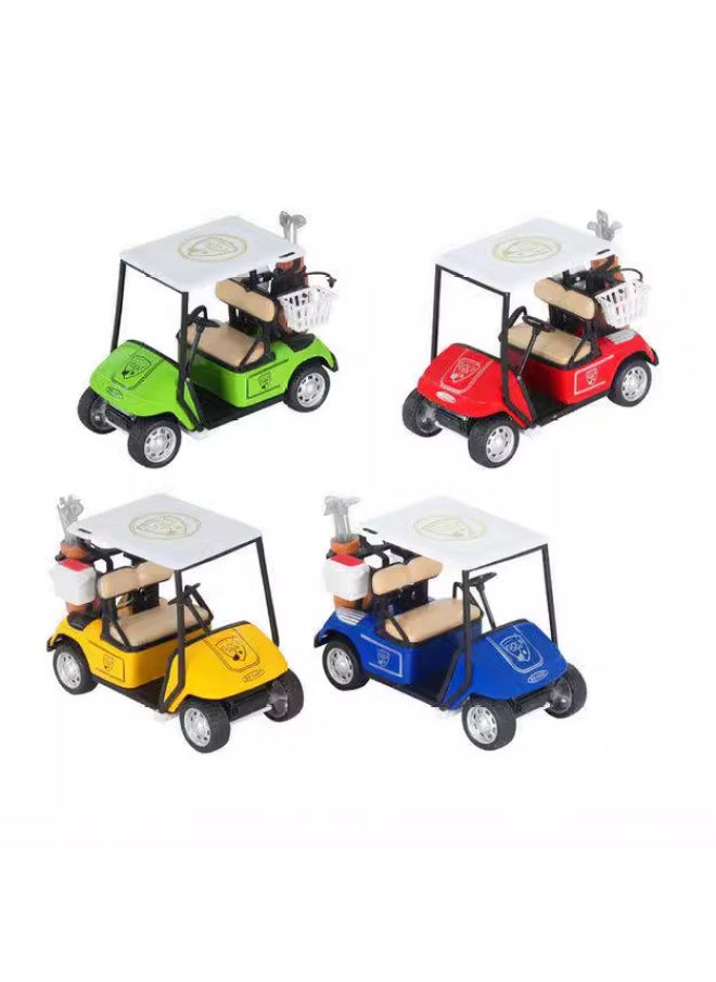 Alloy Car Toy Alloy Golf Cart Children's Alloy Car Toy Alloy Pull-back Car-Color:Alloy Back Golf Cart Red  - Image 2