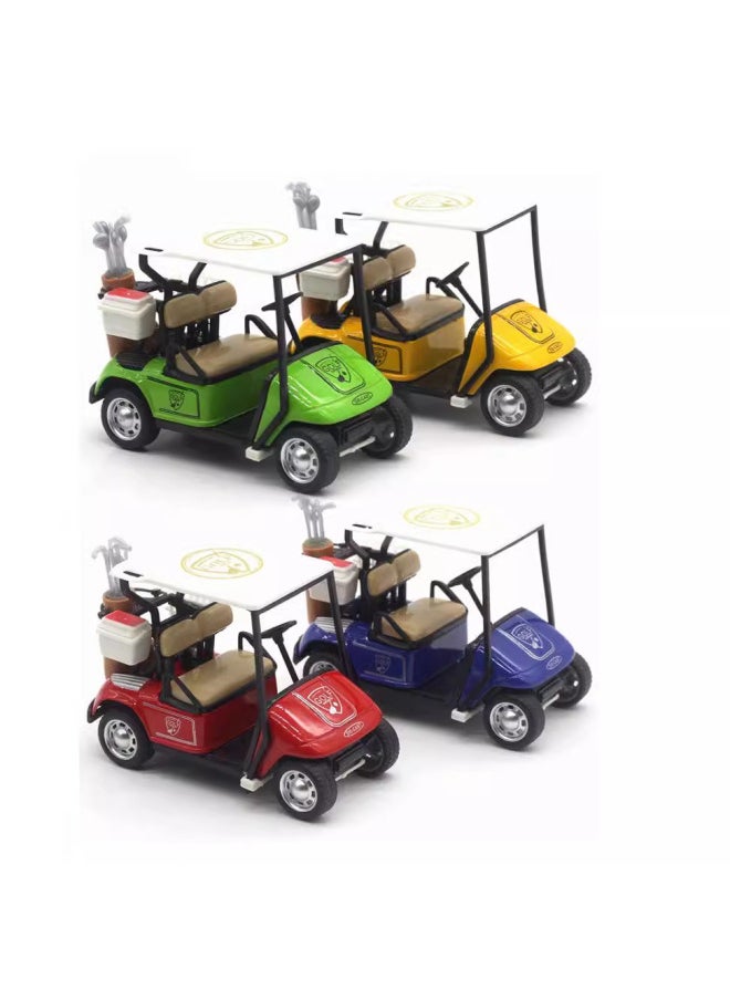 Alloy Car Toy Alloy Golf Cart Children's Alloy Car Toy Alloy Pull-back Car-Color:Alloy Back Golf Cart Red  - Image 3