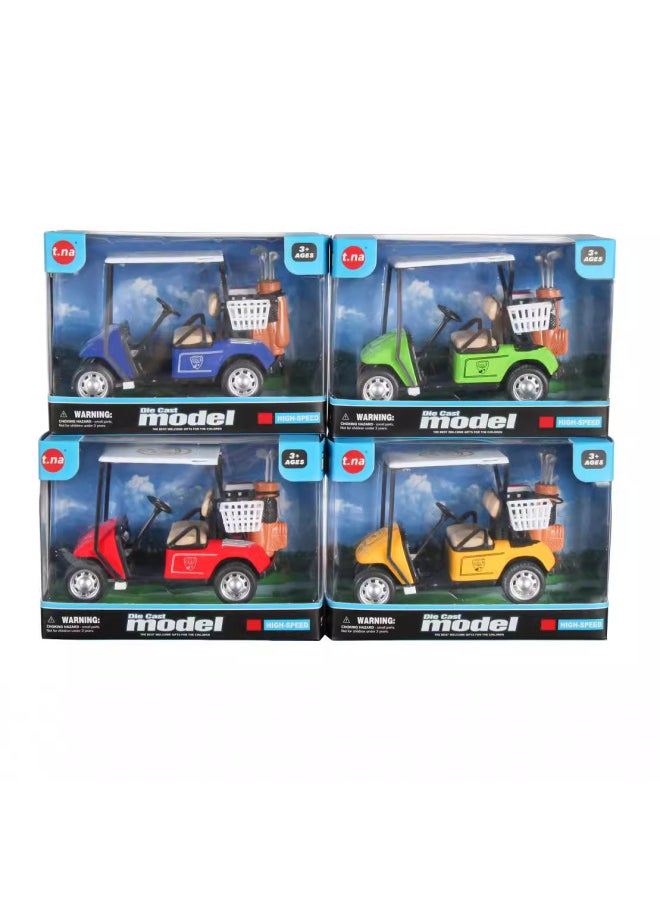 Alloy Car Toy Alloy Golf Cart Children's Alloy Car Toy Alloy Pull-back Car-Color:Alloy Back Golf Cart Red  - Image 4