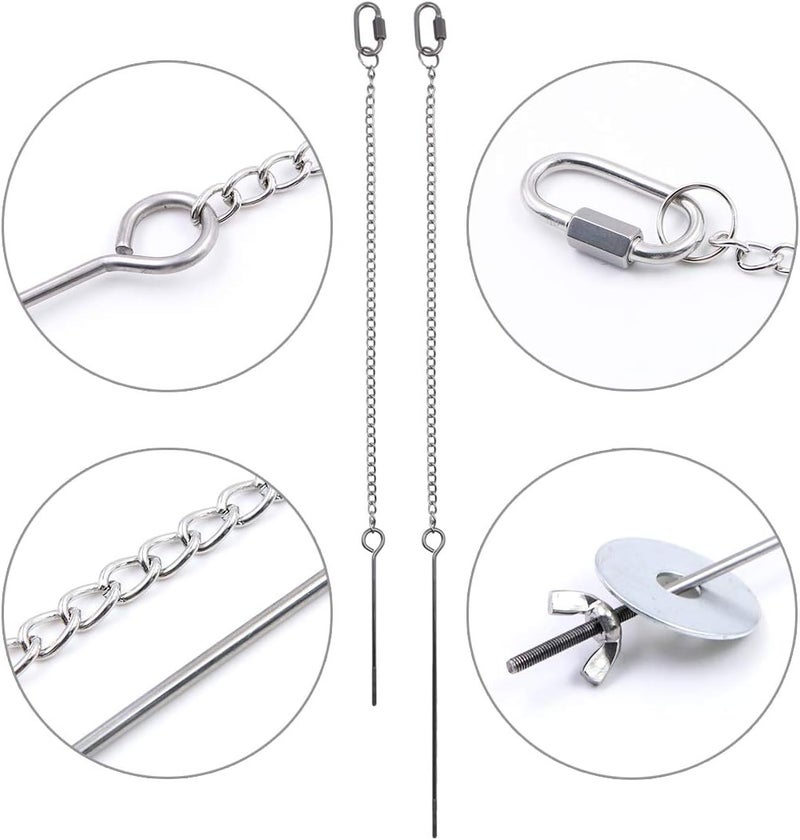 هوت شوت تولز Geluode 2 Pcs Chicken Veggies Fruit Skewer,Stainless Steel Vegetable Fruit Chain Hanging Holder Food Feed Tool for Chicken Parrot Bird - Image 4