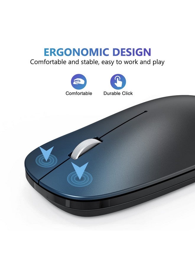 Omoton OMOTON Bluetooth Mouse for iPad and iPhone (iPadOS 13/ iOS 13 and Above), Ultra-Thin Wireless Mouse Compatible with Bluetooth Enabled Computer, Laptop, PC, Notebook, and Mac Series, Matte Black  - Image 2