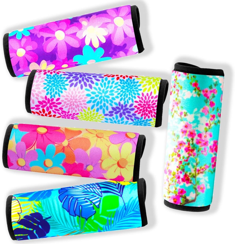 Gowraps 5 Pack Neoprene Luggage Handle Wraps for Suitcase Travel Luggage Tags/Identifiers/Marker/Grips - Image 1