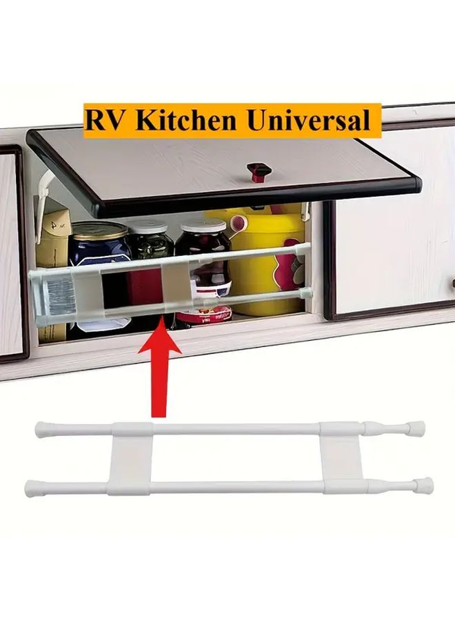 Black Adjustable Telescopic RV Kitchen Cabinet Organizer With Non Slip Dividers - Image 3