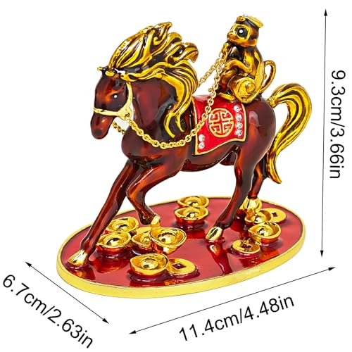 Fengshuibringluck Feng Shui Fly On Monkey On Horse Good Wealth and Vitality Amulet Statue Home Decor - Image 3