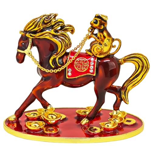 Fengshuibringluck Feng Shui Fly On Monkey On Horse Good Wealth and Vitality Amulet Statue Home Decor - Image 1