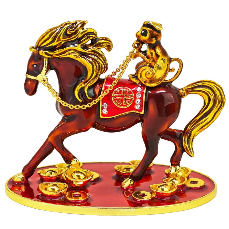 Fengshuibringluck Feng Shui Fly On Monkey On Horse Good Wealth and Vitality Amulet Statue Home Decor - Image 2