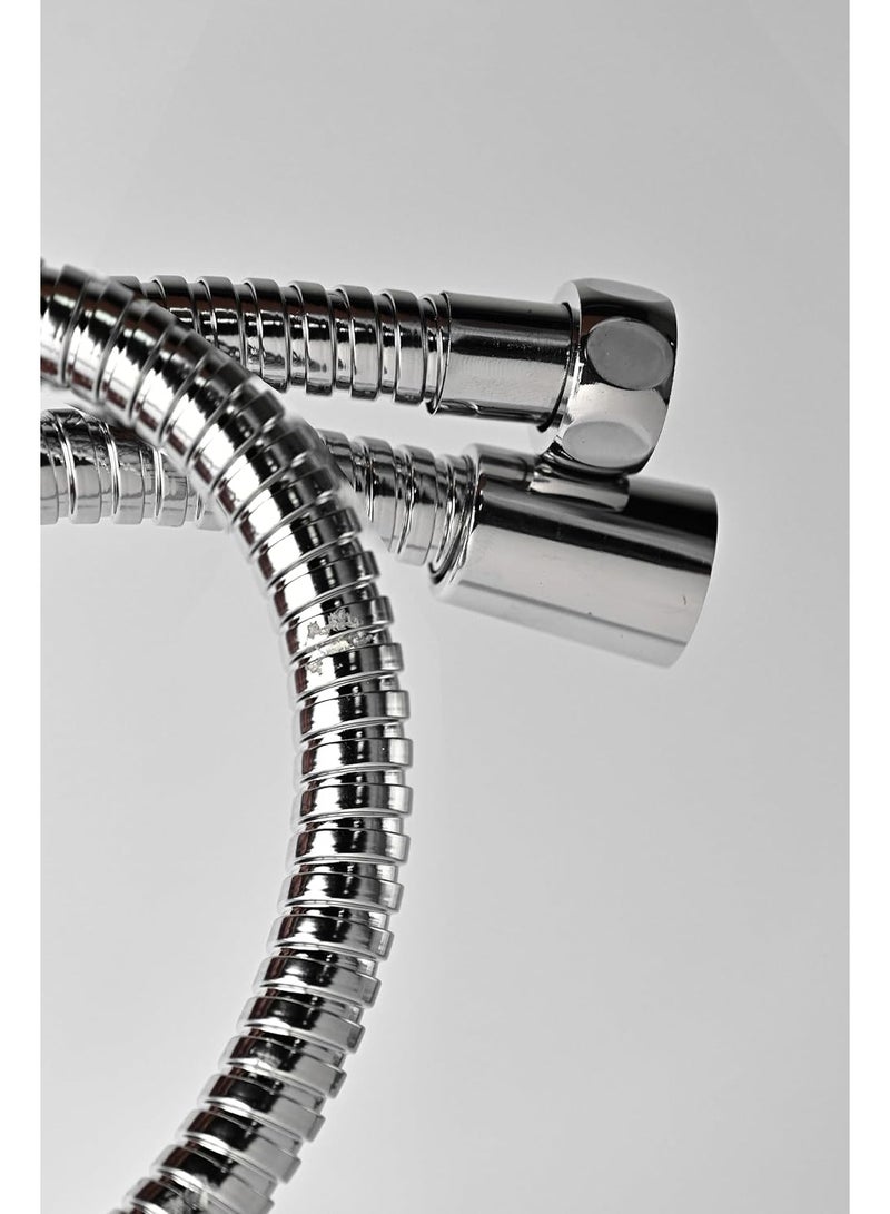 Super Alpha Hand Trigger Bidet, Shattaf Set, 120cm White Multilayer Stainless Steel, Chrome Hose, High Pressure Massage Shower Head Set with Hose, Easy Clean - Image 4
