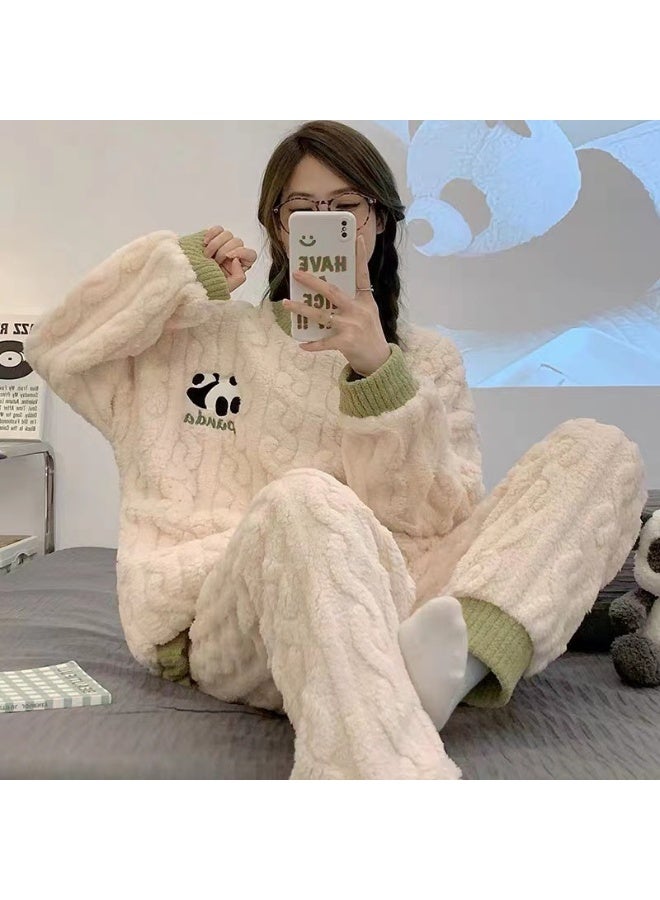 Thickened Coral Fleece Winter Women’s Pajama Set