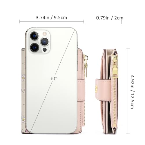 GAEKEAO Small Wallets for Women RFID Blocking Leather Bifold Zipper Pocket Wallet Credit Card Holder with ID Window - Image 3