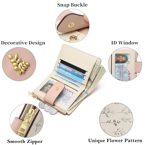 GAEKEAO Small Wallets for Women RFID Blocking Leather Bifold Zipper Pocket Wallet Credit Card Holder with ID Window - Image 5