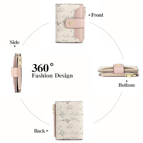 GAEKEAO Small Wallets for Women RFID Blocking Leather Bifold Zipper Pocket Wallet Credit Card Holder with ID Window - Image 4