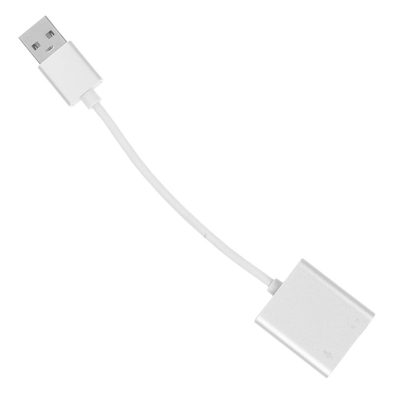 محول صوت USB فضي مع مقسم سماعات وميكروفون لألعاب الكمبيوتر والكاراوكي والكمبيوتر المحمول والمكتبي - Image 2