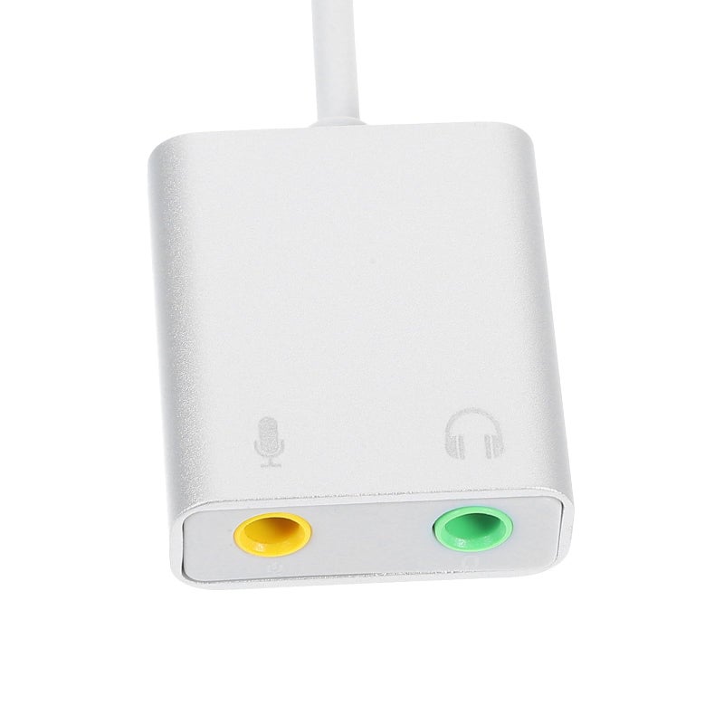 محول صوت USB فضي مع مقسم سماعات وميكروفون لألعاب الكمبيوتر والكاراوكي والكمبيوتر المحمول والمكتبي - Image 4
