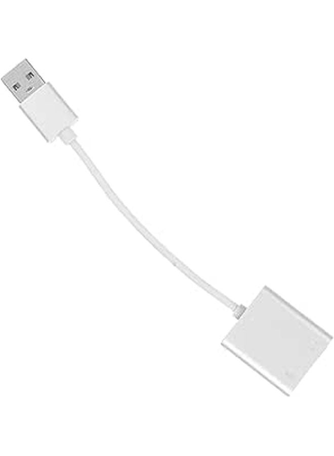محول صوت USB فضي مع مقسم سماعات وميكروفون لألعاب الكمبيوتر والكاراوكي والكمبيوتر المحمول والمكتبي - Image 1