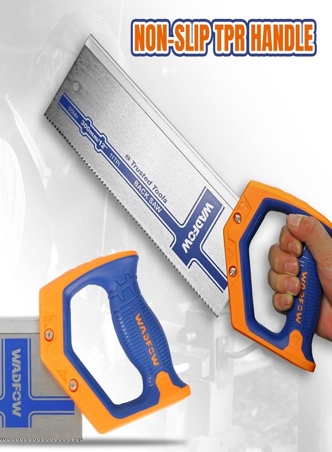 WADFOW 12 Inch Pro Hand Saw: 11 TPI Fine-Cut Soft-Grip Hardpoint Handsaw with Ergonomic Non-Slip Handle - Perfect for Sawing, Trimming, Gardening, Drywall and Plastic Pipes - Image 3