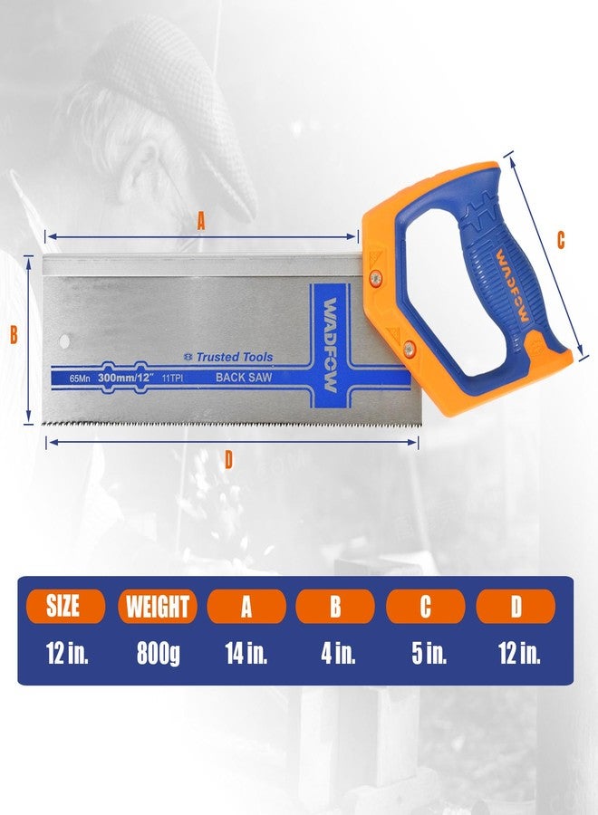 WADFOW 12 Inch Pro Hand Saw: 11 TPI Fine-Cut Soft-Grip Hardpoint Handsaw with Ergonomic Non-Slip Handle - Perfect for Sawing, Trimming, Gardening, Drywall and Plastic Pipes - Image 2