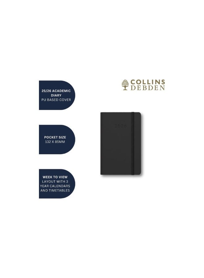 Collins Collins Legacy Pocket 13 Month Mid/Academic Year Planner, July 2025-August 2026-Week-to-View Diary, Pocket Hard Cover - Black  - Image 3
