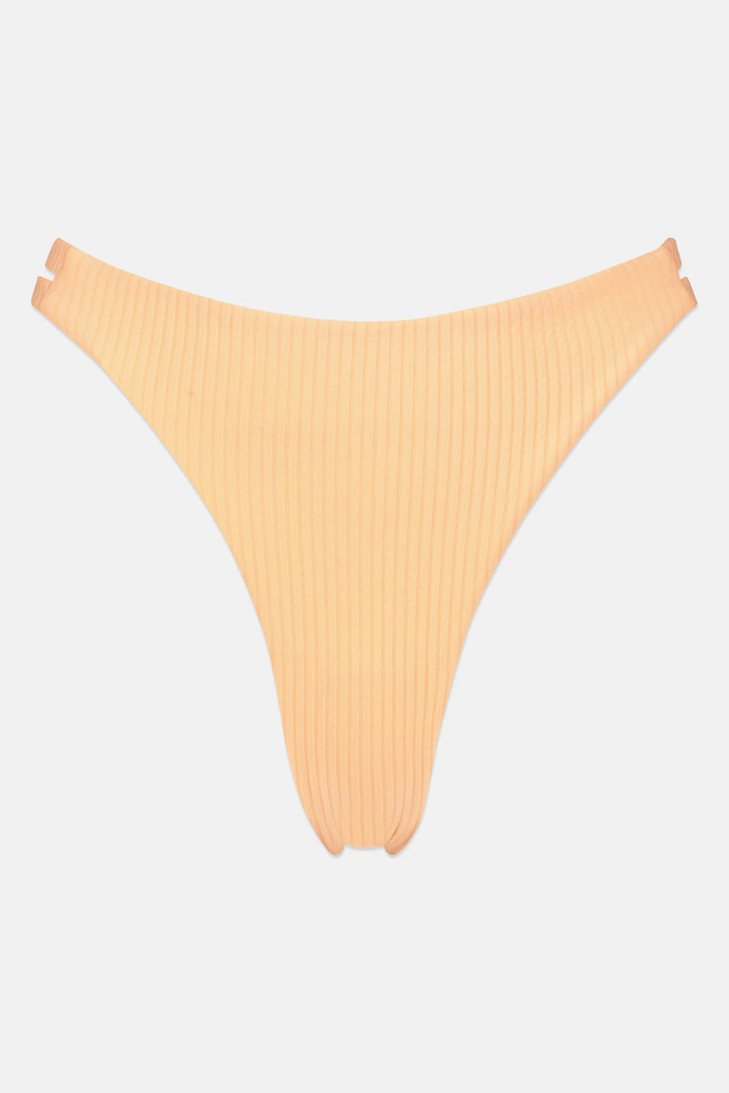 Billabong Women High Leg Textured Bikini Bottom, Peach - Image 3