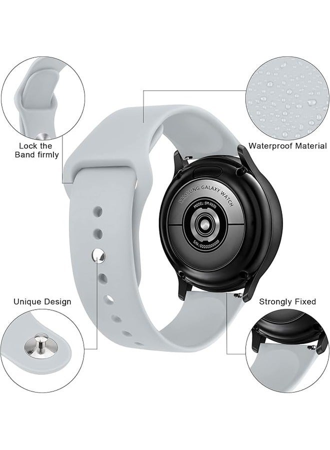 ELTRAZONE Gray Silicone Sport Band for Samsung Galaxy Watch 6 (40mm/44mm) & Galaxy Watch 6 Classic (43mm/47mm) - 20mm Soft Replacement Strap for Men and Women - Image 2